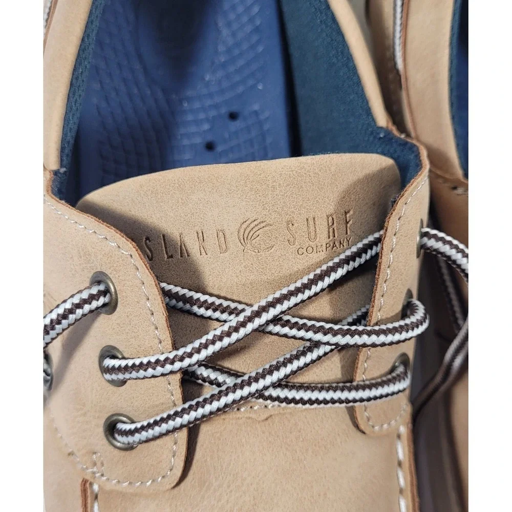 Island Surf Men's Casual Boat Deck Shoes - Tan - US Size 9.5